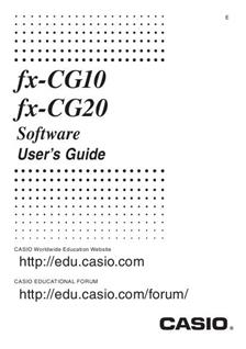 Casio FX-CG10 fx-CG20 manual. Camera Instructions.